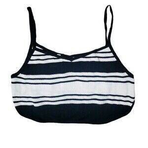 SILENCE + NOISE  Striped Knit Cropped Tank - M